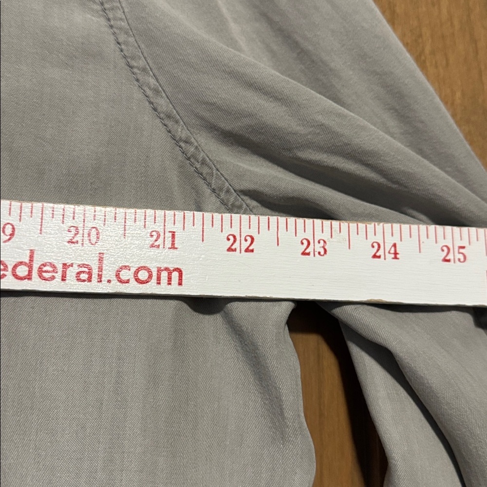 Jane and Delancey Button Down Shirt Top Womens XL roll tab sleeve Safari Lyocell - Picture 10 of 11